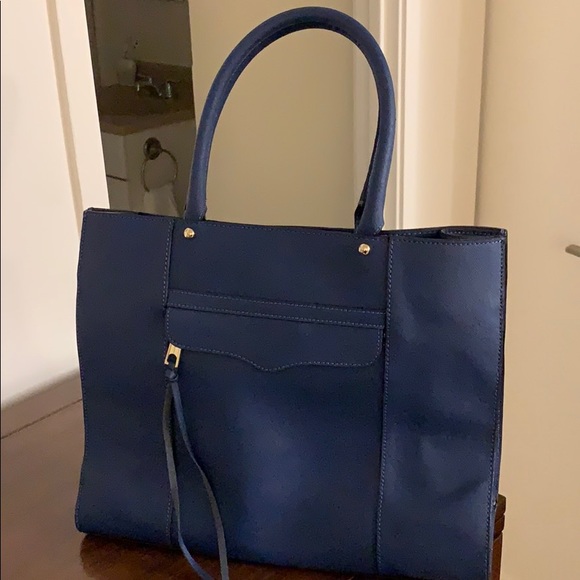Rebecca Minkoff genuine leather navy tote - Picture 3 of 4